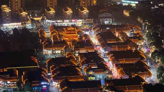 江西樟树三皇宫景区夜景灯光航拍