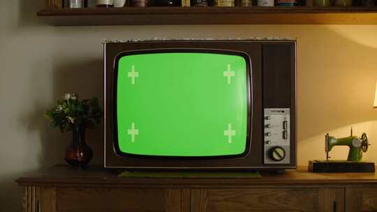 4K-绿幕复古电视场景
