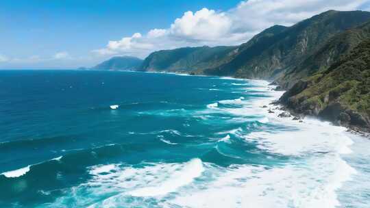 海滩大海航拍全景