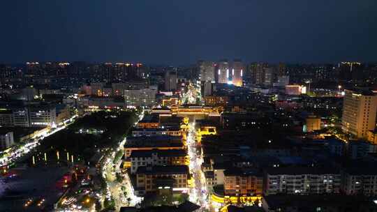 河南许昌城市夜景灯光航拍