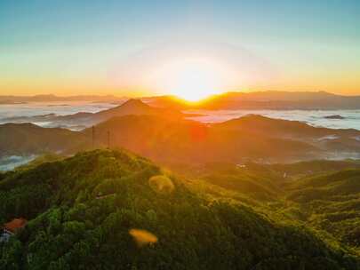 大山日出延时 云海森林