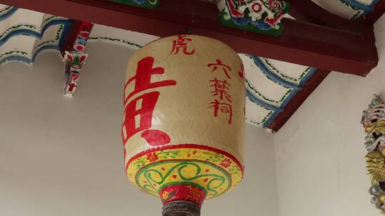 中式古建筑灯笼特写
