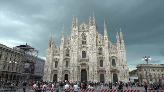 意大利米兰大教堂米兰广场素材欧洲教堂视频素材模板下载