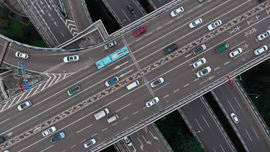 4k无人机 航拍 重庆道路 交通 高架桥 车流视频素材模板下载