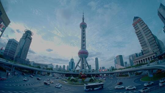 上海陆家嘴建筑光影延时视频素材模板下载