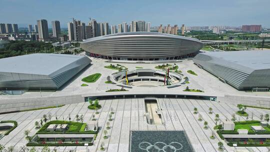 郑州奥体中心航拍奥林匹克体育中心