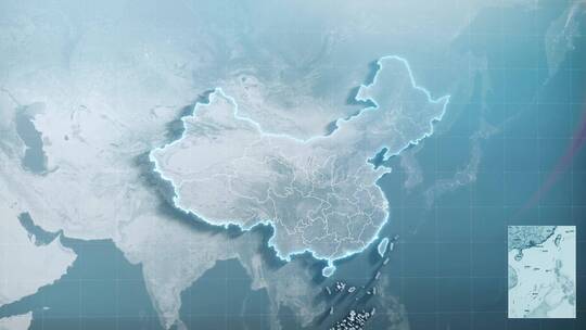 简约亮色科技感中国地图辐射AE视频素材教程下载