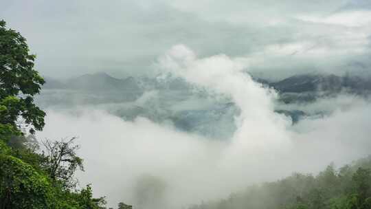 4K高山云雾缭绕自然风光