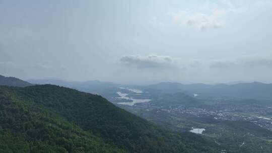 福建乡村山水航拍农村城镇河流水库湖泊山村