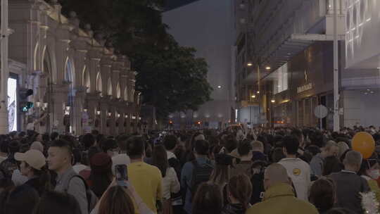 香港跨年夜密集人群视频素材模板下载