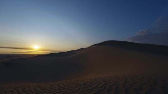 航拍 内蒙乌兰布和沙漠 日出 流动的沙漠视频素材模板下载