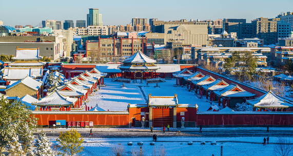 悟2x7航拍沈阳故宫雪景