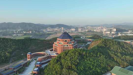 深圳光明区中山大学校区航拍学校建筑风光