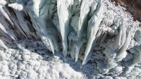 冰川冰瀑航拍视频素材模板下载