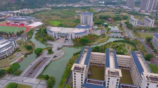 福州福建农林大学旗山校区航拍校园风景风光