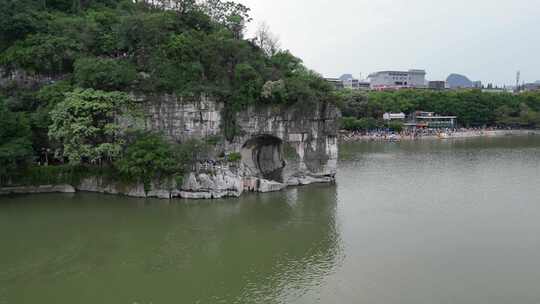 桂林象鼻山象鼻子航拍