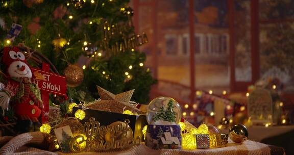唯美欧美圣诞节氛围客厅装扮布置水晶球合集