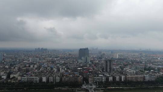 城市航拍湖南湘乡市城市风光