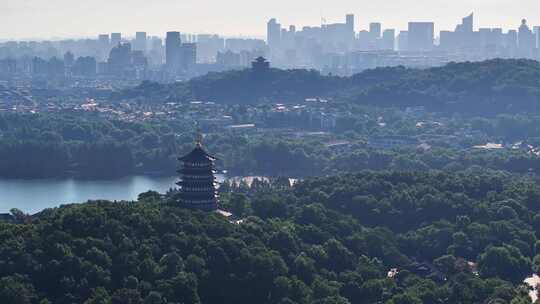 杭州日出 雷锋塔 杭州航拍 西湖