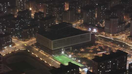 航拍 雄安 冬季 夜景 晚上 航拍雄安夜景