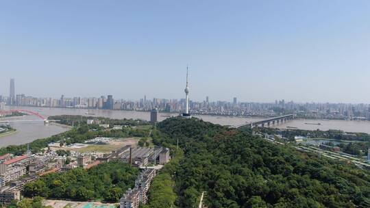 湖北武汉电视塔地标建筑航拍