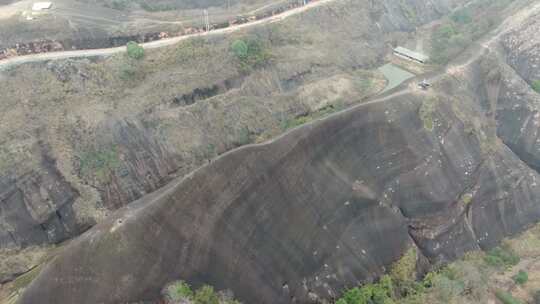 湖南高椅岭刀背山顶无人机航拍山脊悬崖峭壁