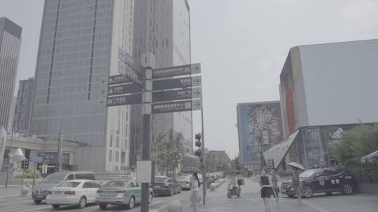 城市 街道 路牌 3D立体大屏 商业中心视频素材模板下载