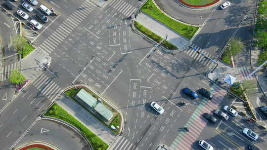 扣拍城市道路路口视频素材模板下载