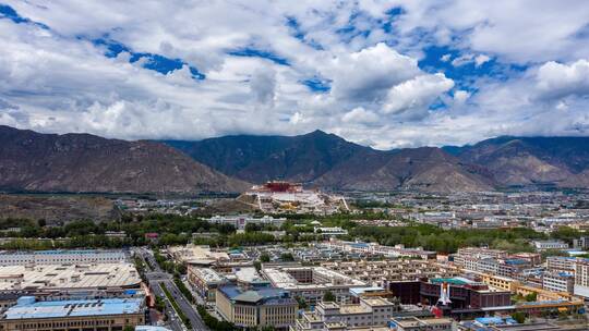 拉萨布达拉宫航拍延时