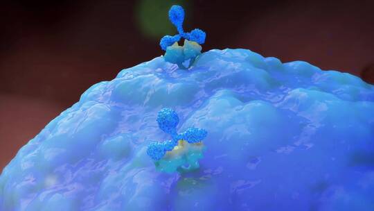 有害病毒细胞颗粒扩散入侵免疫系统三维动画