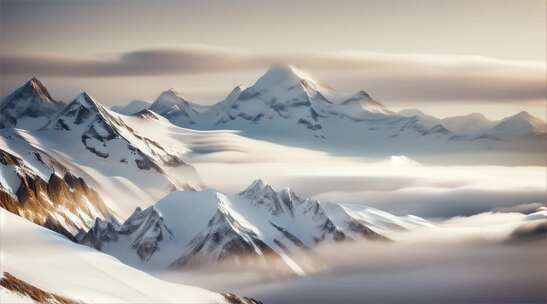 AIGC素材 雪山山峰自然风景