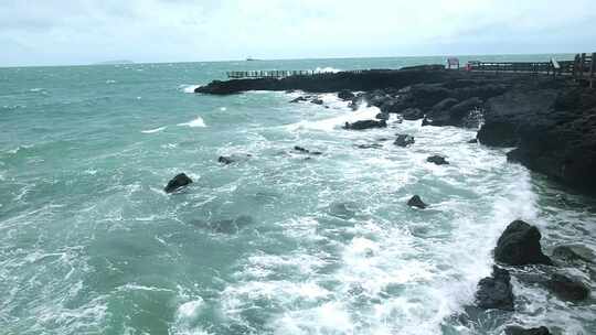 广西北海涠洲岛大海鳄鱼山旅游旅行风景升格