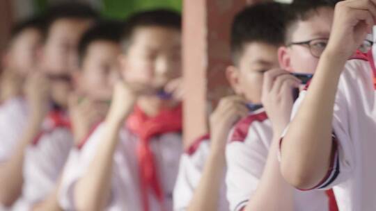 校园 中小学生 学习 口琴