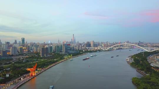 上海 徐汇滨江 卢浦大桥夜景 航拍4K