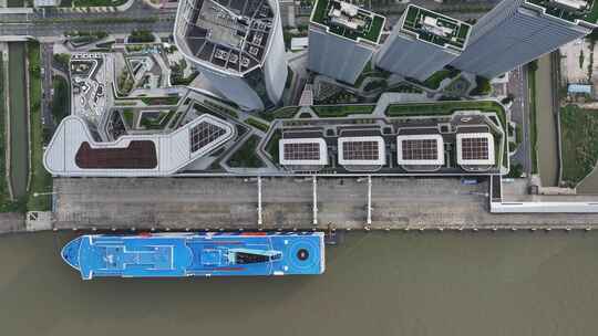 中国广东省广州南沙国际邮轮母港视频素材模板下载