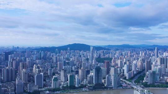 广州城市中心摩天大楼建筑航拍景观视频素材模板下载