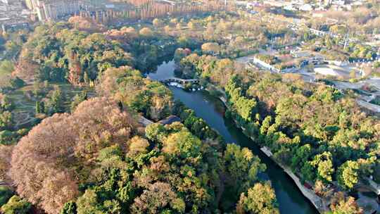 航拍贵阳花溪国家城市湿地公园