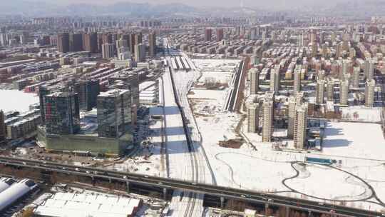 下雪 雪后 城市 雪 建筑 