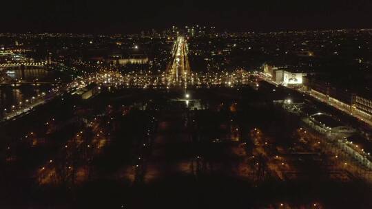 巴黎夜景_航拍正面照片