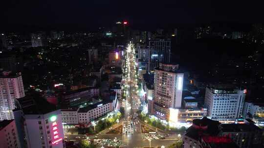 贵州凯里北京西路城市夜景灯光交通航拍