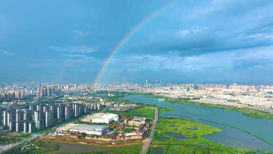 航拍昆明城市彩虹