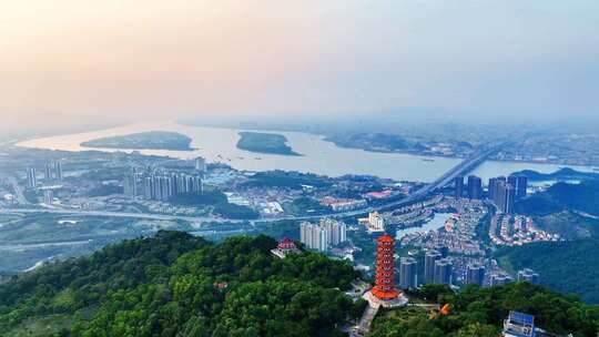 多角度航拍佛山南海九江海寿岛