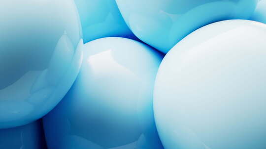 蓝色柔软的弹性球体三维渲染