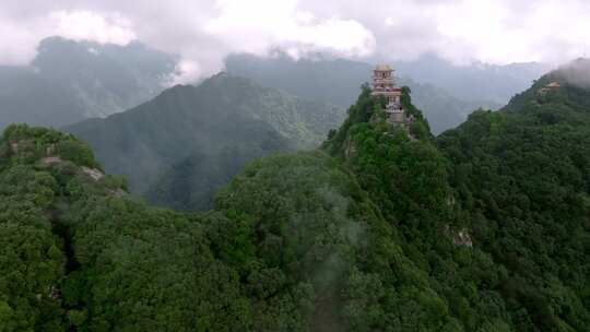 航拍南五台景区云海景观