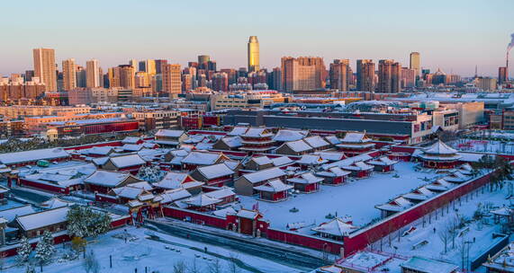 悟2x7航拍沈阳故宫雪景