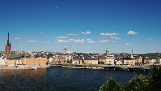 瑞典首都斯德哥尔摩全景视频素材模板下载
