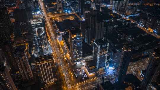 辽宁沈阳夜晚城市夜景青年大街万象城