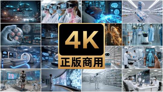 智慧医疗科技创新未来AI人工智能医院数字高清在线视频素材下载
