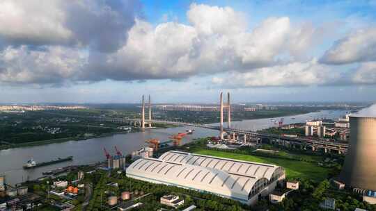 上海市闵浦大桥航拍风光