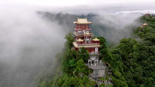 航拍南五台景区云海景观